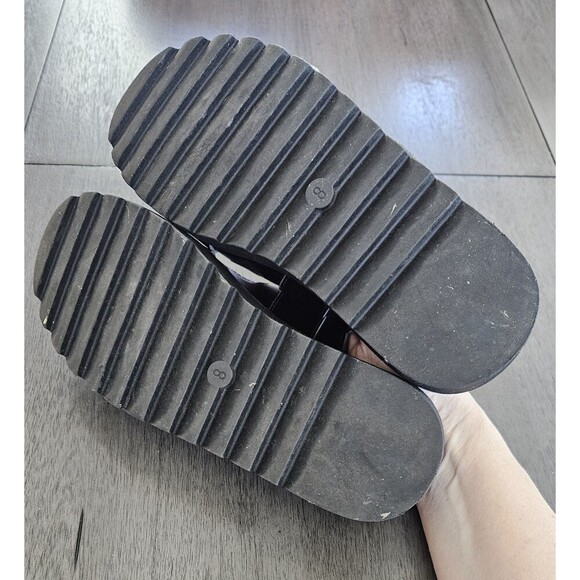 Madden NYC Womens Size 8 Lug Sole Two Band Footbed Sandals in Black Chunky - Picture 5 of 5